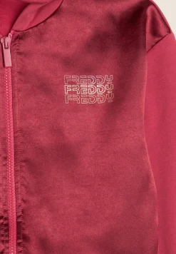 Freddy Felpa Bambina con fronte in raso e dettagli lurex- Felpe