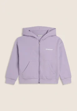 Freddy Felpa Bambina full zip con cappuccio e logo- Felpe