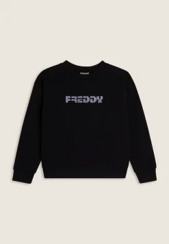 Freddy Felpa Bambina girocollo con logo effetto tricot- Felpe