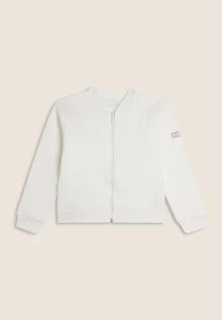 Freddy Felpa Bambina texturizzata con zip e collo stile bomber- Felpe