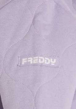 Freddy Felpa Bambina texturizzata con zip e collo stile bomber- Felpe