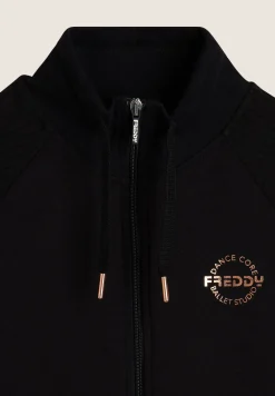 Freddy Felpa Bambina zip e collo alto con dettagli dorati- Felpe