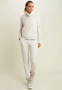 Freddy Felpa collo alto da donna in velluto con zip e logo strass-Donna Ginnastica|Felpe