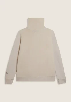 Freddy Felpa collo alto da donna in velluto con zip e logo strass-Donna Ginnastica|Felpe