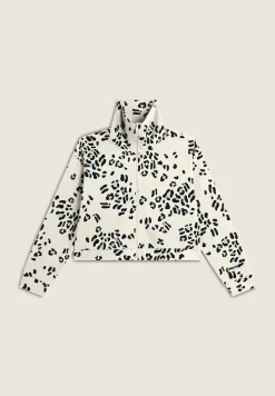 Freddy Felpa collo alto e zip comfort fit con fantasia maculata-Donna Felpe