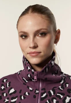 Freddy Felpa collo alto e zip comfort fit con fantasia maculata-Donna Felpe