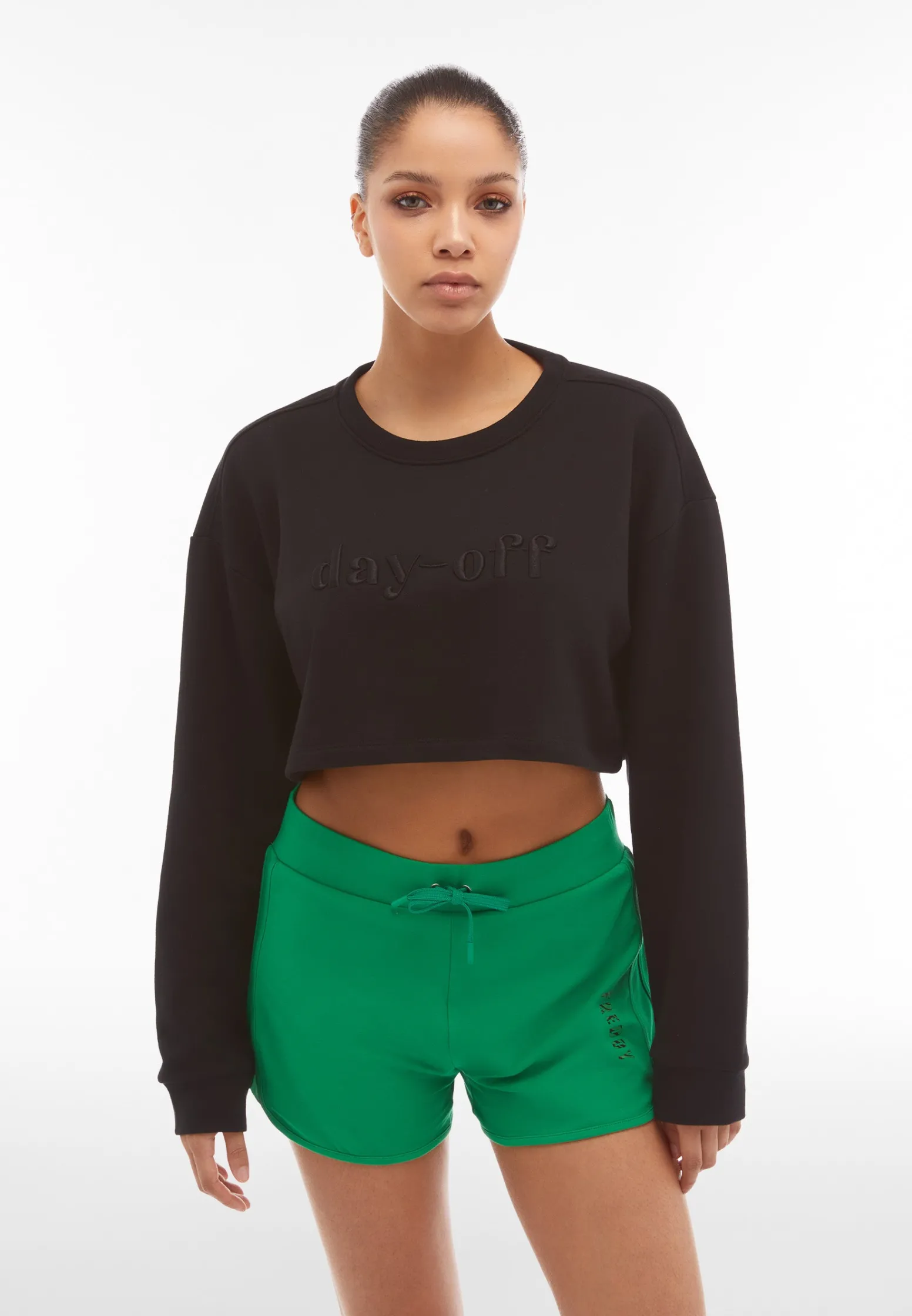 Freddy Felpa comfort fit corta con logo Day Off ricamato-Donna Felpe