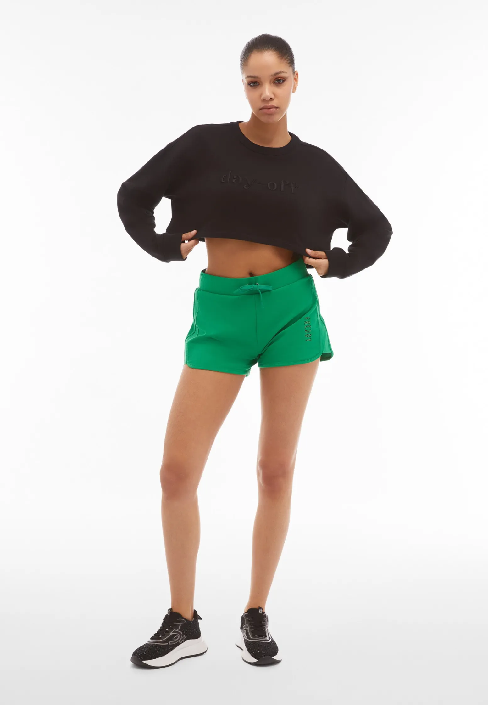 Freddy Felpa comfort fit corta con logo Day Off ricamato-Donna Felpe