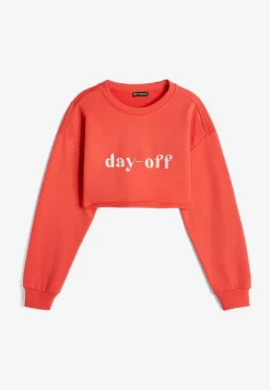 Freddy Felpa comfort fit corta con logo Day Off ricamato-Donna Felpe