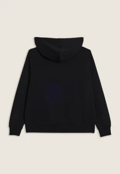 Freddy Felpa comfort fit nera con zip e cappuccio in french terry-Donna Felpe
