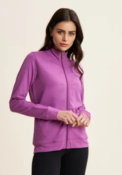Freddy Felpa comfort in jersey con zip e collo alto-Donna Padel|Pilates