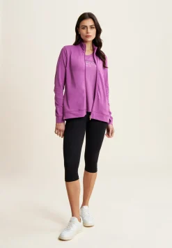Freddy Felpa comfort in jersey con zip e collo alto-Donna Padel|Pilates