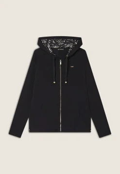 Freddy Felpa con cappuccio animalier e zip frontale-Donna Felpe