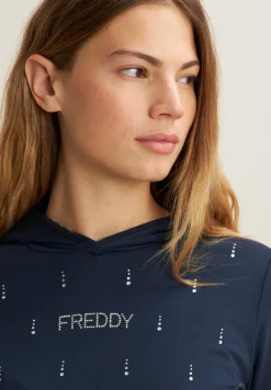 Freddy Felpa con Cappuccio decorata da Strass-Donna Felpe