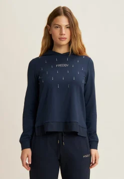 Freddy Felpa con Cappuccio decorata da Strass-Donna Felpe