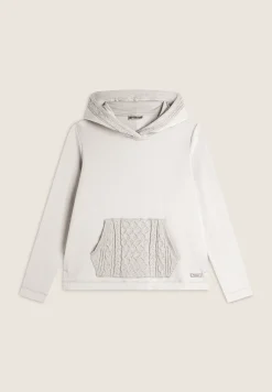 Freddy Felpa con cappuccio e tasca a marsupio in tricot a trecce-Donna Felpe