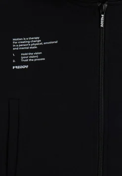 Freddy Felpa con cappuccio e zip con piccola stampa- Felpe
