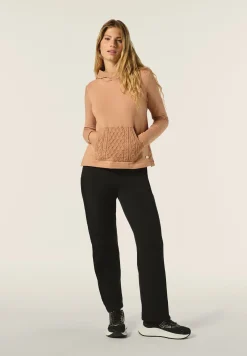 Freddy Felpa con collo alto a coste e inserti tricot a trecce-Donna Felpe