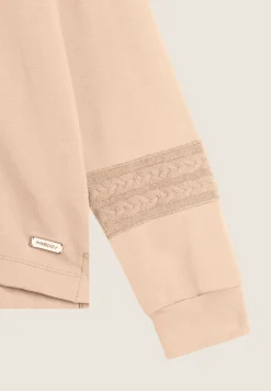 Freddy Felpa con collo alto a coste e inserti tricot a trecce-Donna Felpe