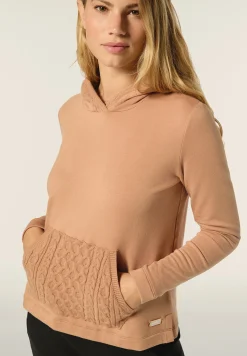 Freddy Felpa con collo alto a coste e inserti tricot a trecce-Donna Felpe