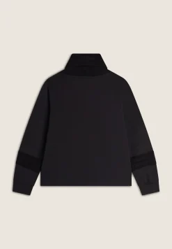 Freddy Felpa con collo alto a coste e inserti tricot a trecce-Donna Felpe