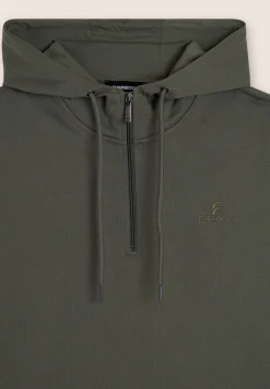 Freddy Felpa con mezza zip e cappuccio regolabile-Uomo Felpe