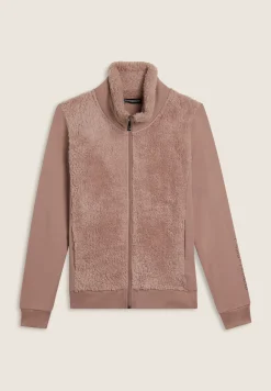 Freddy Felpa con zip, collo e fronte in sherpa, logo borchie-Donna Ginnastica|Felpe