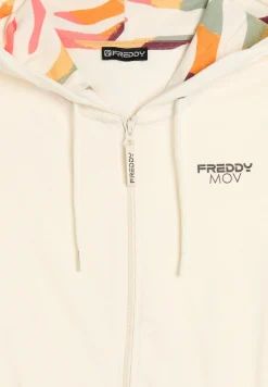Freddy Felpa con Zip e Cappuccio Fantasia Zebrata-Donna Felpe