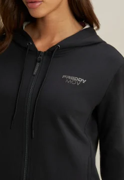 Freddy Felpa con Zip e Cappuccio Fantasia Zebrata-Donna Felpe