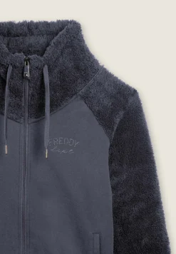 Freddy Felpa con zip e collo alto, maniche e collo in pile sherpa-Donna Ginnastica|Felpe