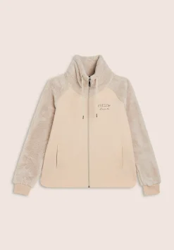 Freddy Felpa con zip e collo alto, maniche e collo in pile sherpa-Donna Ginnastica|Felpe