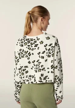 Freddy Felpa corta comfort fit girocollo con fantasia maculata-Donna Felpe