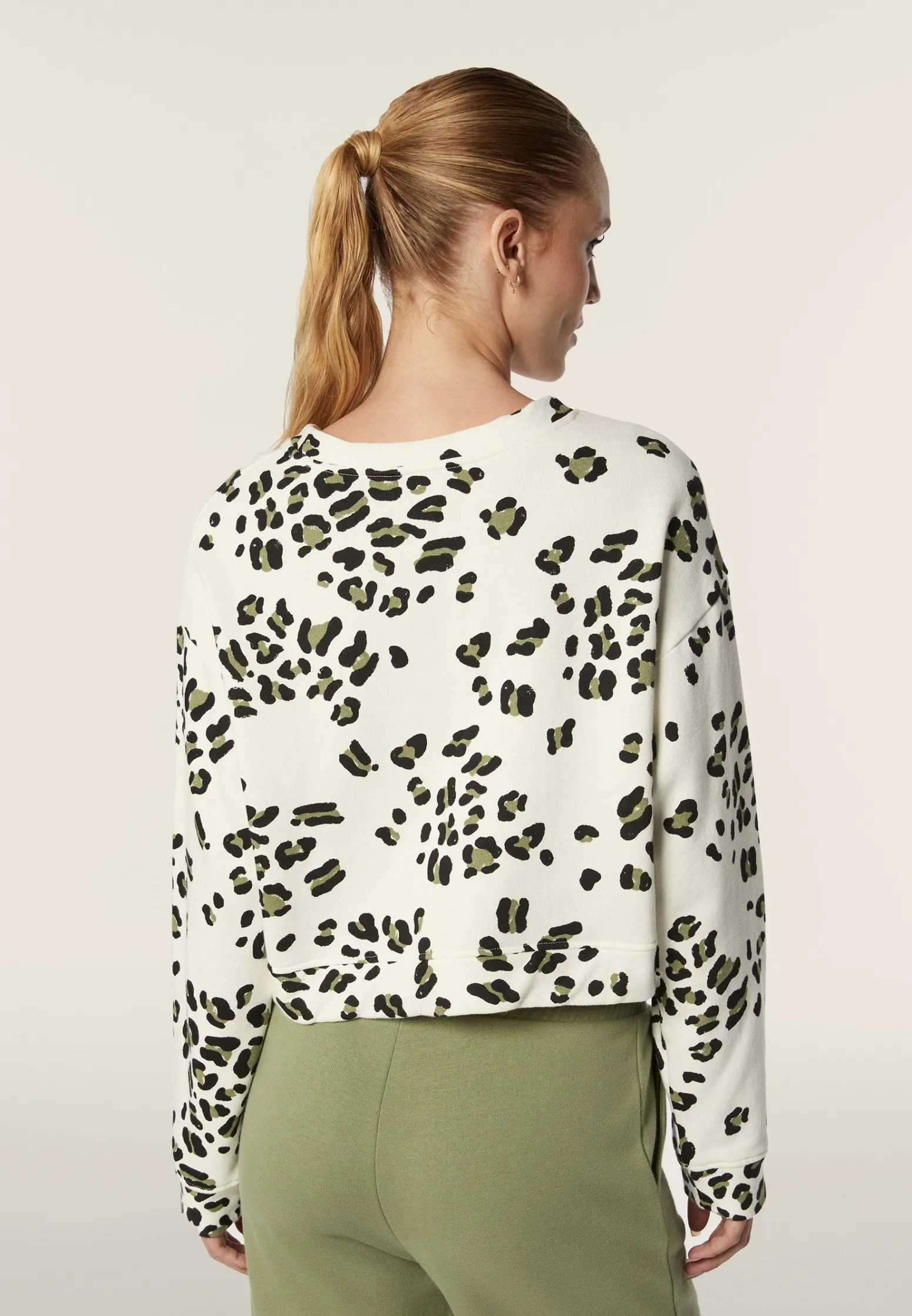 Freddy Felpa corta comfort fit girocollo con fantasia maculata-Donna Felpe