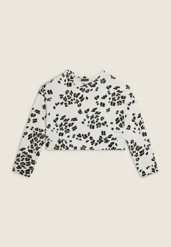 Freddy Felpa corta comfort fit girocollo con fantasia maculata-Donna Felpe