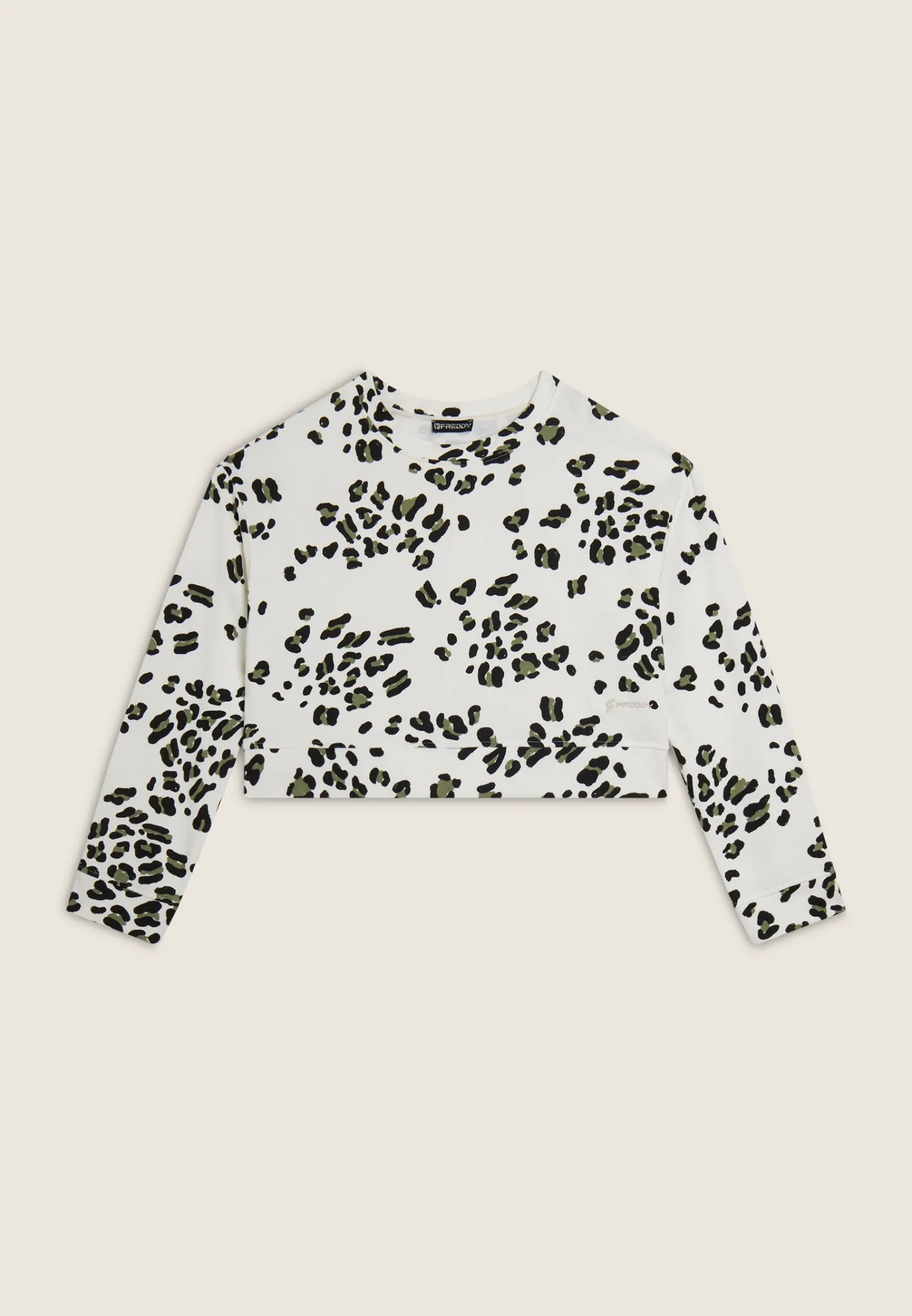 Freddy Felpa corta comfort fit girocollo con fantasia maculata-Donna Felpe