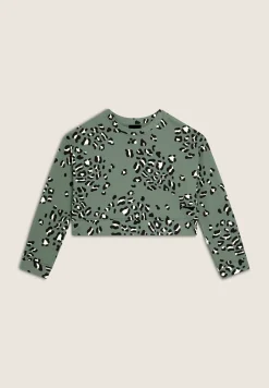 Freddy Felpa corta comfort fit girocollo con fantasia maculata-Donna Felpe
