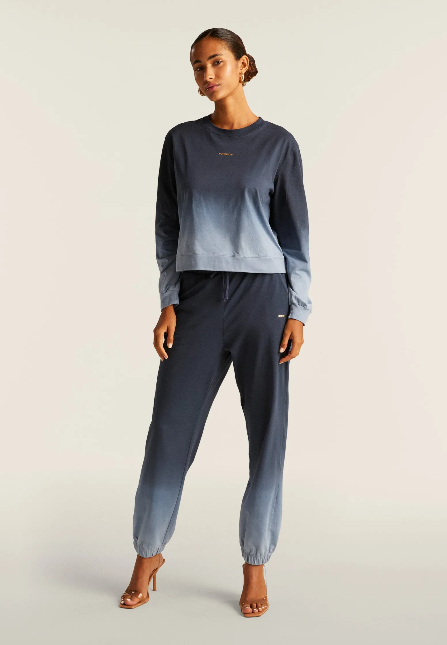 Freddy Felpa corta comfort fit in jersey dégradé-Donna Felpe