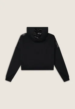 Freddy Felpa corta con cappuccio e zip e dettagli paillettes-Donna Felpe