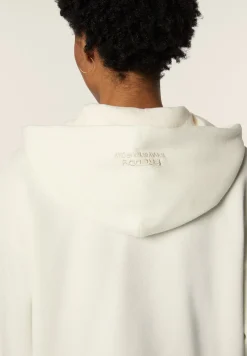 Freddy Felpa corta oversize con zip e cappuccio decorato da ricamo-Donna Felpe