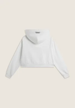 Freddy Felpa corta oversize con zip e cappuccio decorato da ricamo-Donna Felpe