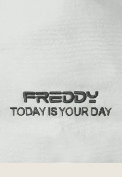 Freddy Felpa corta oversize con zip e cappuccio decorato da ricamo-Donna Felpe