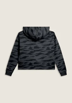 Freddy Felpa cropped camouflage con cappuccio e stampa “MOV”-Donna Fitness|Felpe