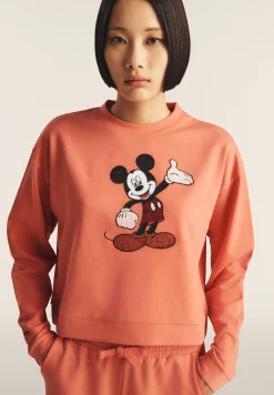 Freddy Felpa cropped comfort fit con ricamo Mickey Mouse-Donna Felpe