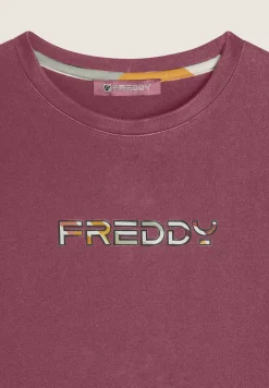Freddy Felpa Cropped con Logo Multicolore-Donna Felpe