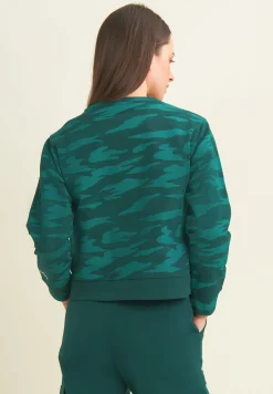 Freddy Felpa cropped con logo perlato e fantasia camouflage-Donna Fitness|Felpe