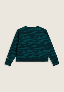 Freddy Felpa cropped con logo perlato e fantasia camouflage-Donna Fitness|Felpe