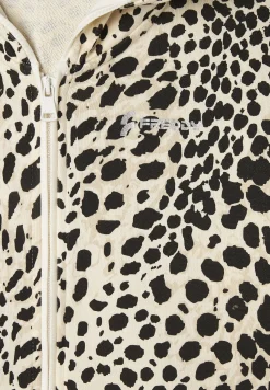Freddy Felpa cropped con zip e cappuccio animalier-Donna Felpe