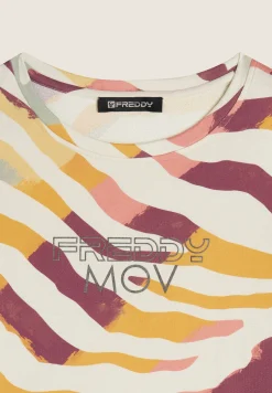 Freddy Felpa Cropped fantasia Zebrata colorata-Donna Felpe