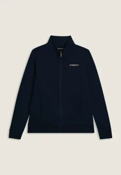 Freddy Felpa da donna zip e collo alto con logo minimal-Donna Pilates|Ginnastica