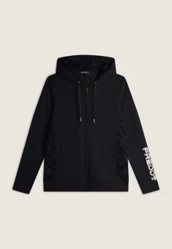 Freddy Felpa donna chiusura zip e cappuccio con inserti floreali-Donna Pilates|Ginnastica